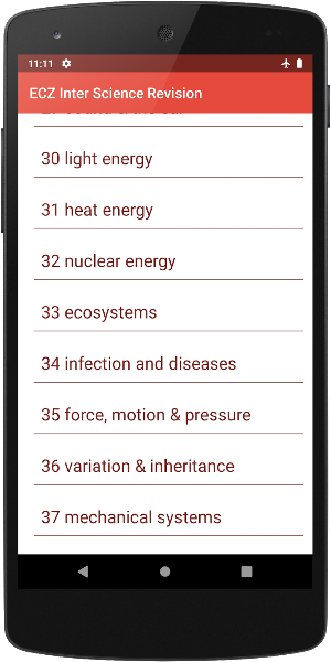 ECZ Integrated Science Revision Screenshot 1