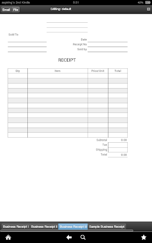 Business Receipt Screenshot 2