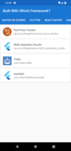 Built with which framework? Screenshot 3