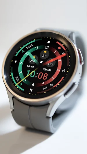 Red Circular Ring Hybrid watch Screenshot 2