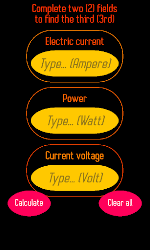 Amp-Watt-Volt Calculator Screenshot 1
