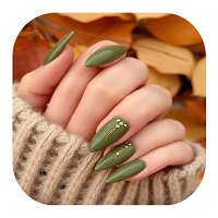 Forest Greens Nail Art Design