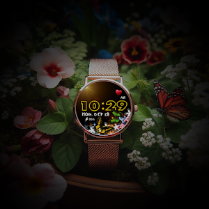 Flowers &  Butterflies Wear OS Screenshot 1
