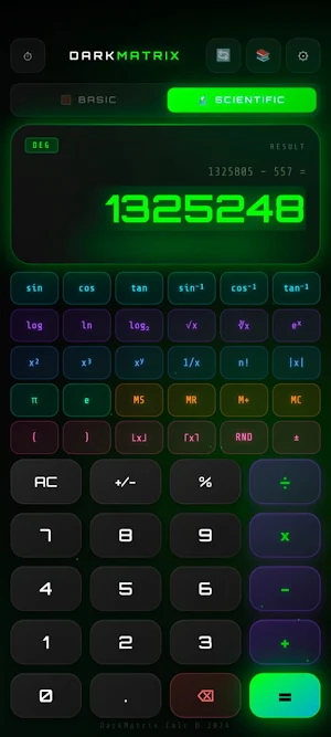 DarkMatrix Calc Screenshot 1