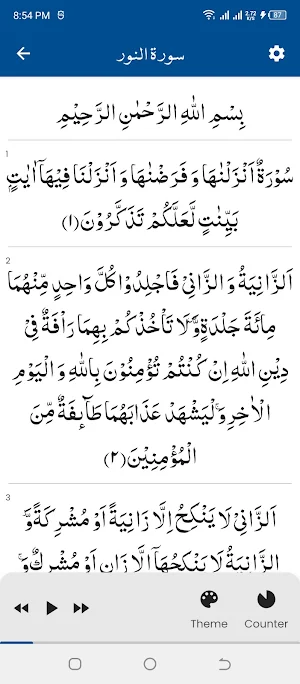 Surah Noor سورة النور Screenshot 0