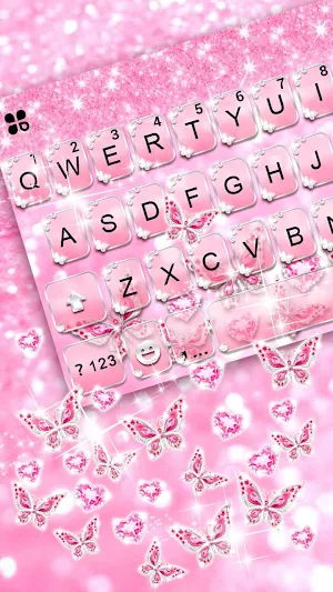 Pink Butterfly Gravity Keyboard Theme Screenshot 0