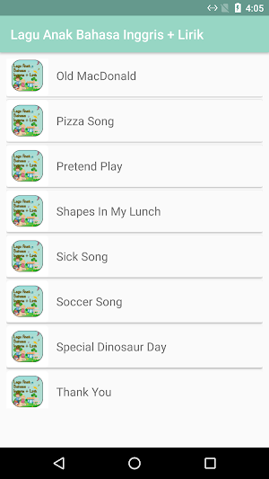 Lagu Anak Bahasa Inggris Lirik Screenshot 3