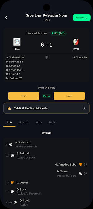 WinScore -Football quick score Screenshot 1