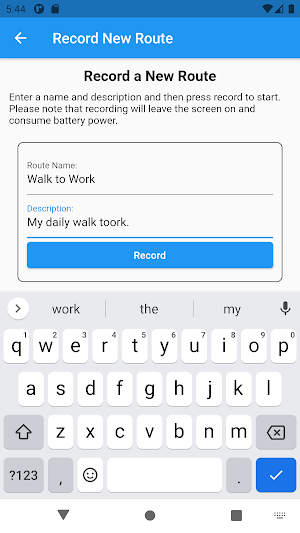 Easy Route Recorder Screenshot 1