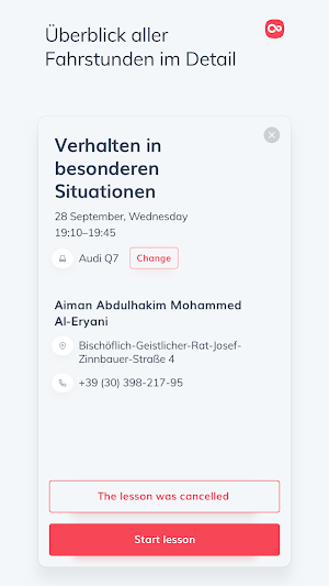 Manage your driving lessons Screenshot 2