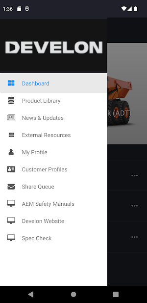 DEVELON Dealer Sales Portal Screenshot 1