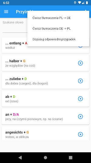 Niemieckie przyimki i rekcja Screenshot 0