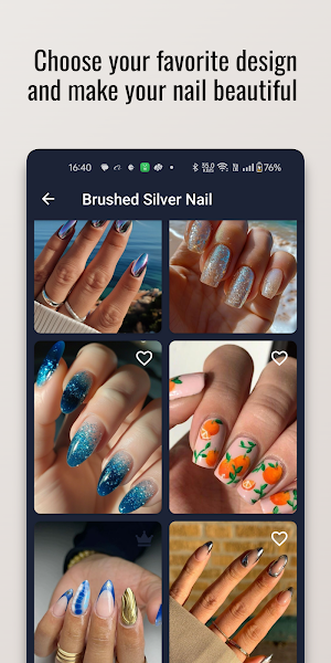 Brushed Silver Nail Art Design Screenshot 3