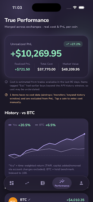 ExAgg: Crypto Portfolio Screenshot 2