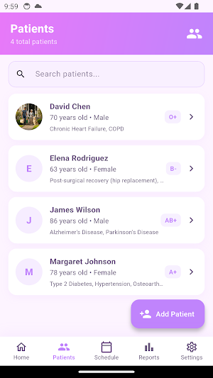 Nurse Care Tracker Screenshot 1