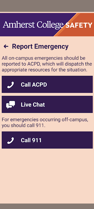 Amherst College Safety Screenshot 1