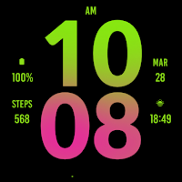 Big Green Pink Watch Face