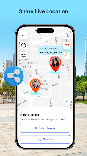 GPS Location Sharing on Phone Screenshot 1