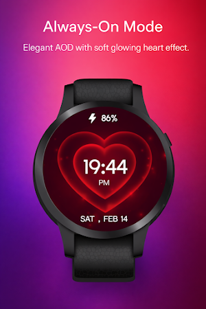 3D Valentine Hearts WearOS Screenshot 2