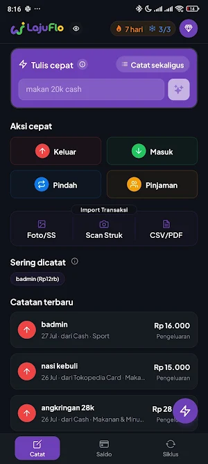 LajuFlo: Keuangan & Saldo Aman Screenshot 0