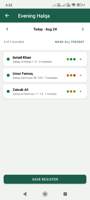 Hifz Companion: Quran Register Screenshot 2