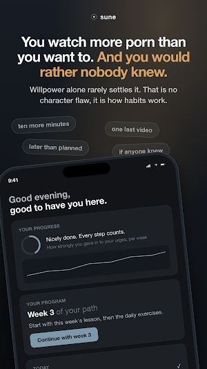 Sune: quit porn calmly Screenshot 0