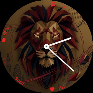 Lion WatchFace: England Fan 3D Screenshot 1