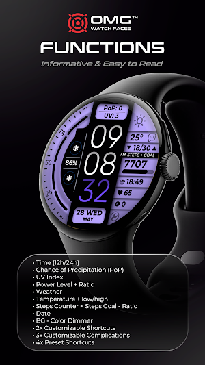 Digital Watch Face OMG 377 Screenshot 2