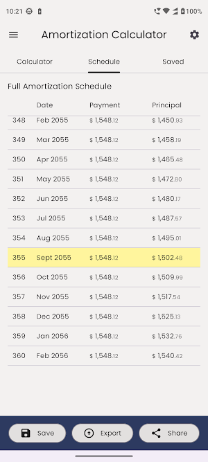 Loan Amortization Calculator Screenshot 3