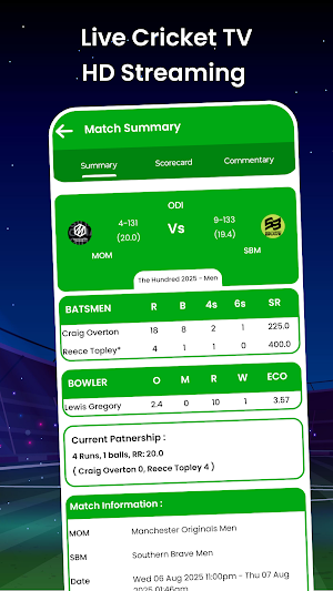 Live Cricket TV HD Streaming Screenshot 1