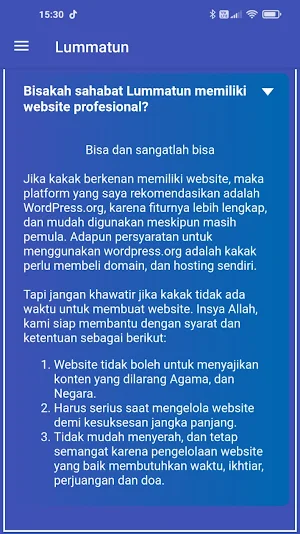 Panduan Membuat Website Bisnis Online Lummatun Screenshot 1