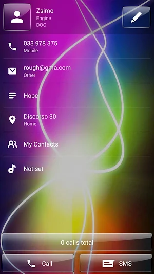 Dialer theme Glass Electric Neon Screenshot 3