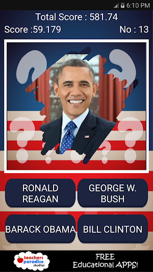 US President Quiz - Presidents Scratch Quiz Game Screenshot 1