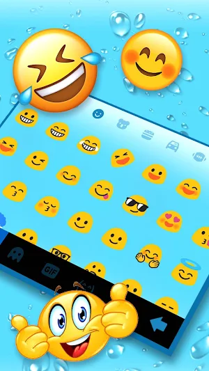 Blue 3d Waterdrops Keyboard Theme Screenshot 2
