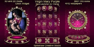 Virgin Mary Purple 3D Next Launcher theme Screenshot 0