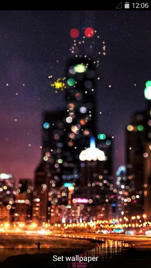 Night Fireworks Live Wallpaper Screenshot 0