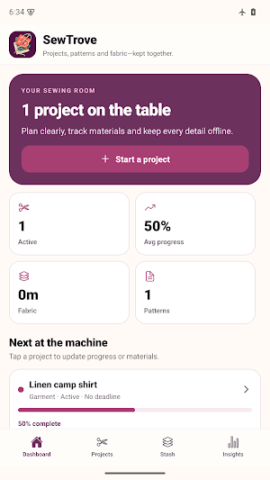 SewTrove: Sewing Project Log Screenshot 0