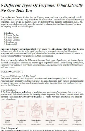 Basic Types Of Perfumes Tips Screenshot 2