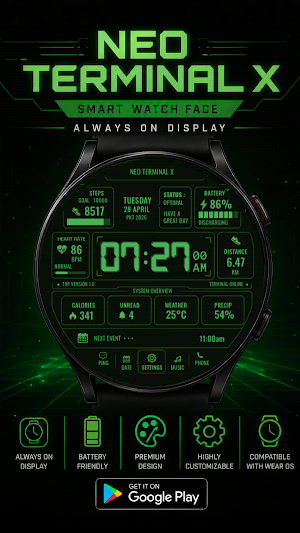 Neo Terminal X Watch Face Screenshot 2