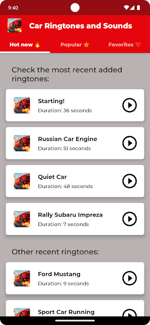Car Sounds & Ringtones Screenshot 0