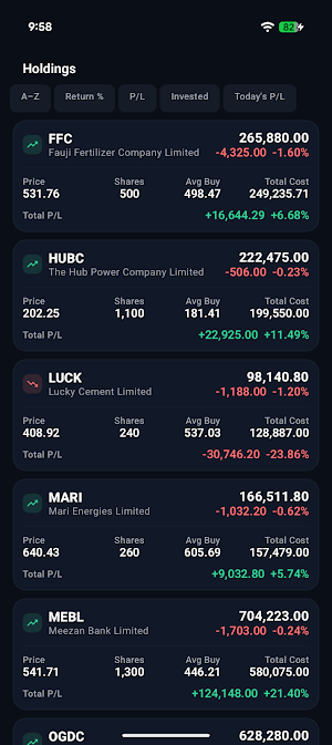 PSX Portfolio Manager Screenshot 2