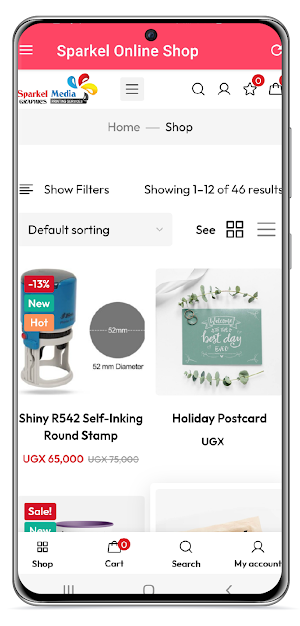 Sparkel Online Print Shop Screenshot 1