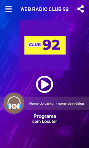 Web Rádio Club 92 Screenshot 1
