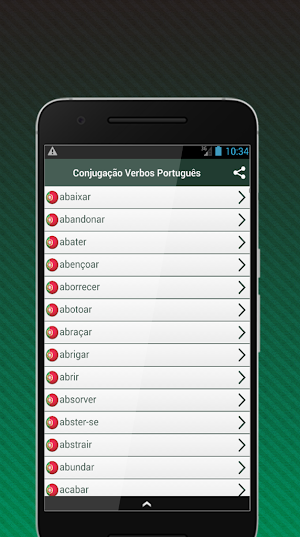 Conjugação Verbos Português Screenshot 1