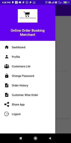Online Order Book Merchant Screenshot 2