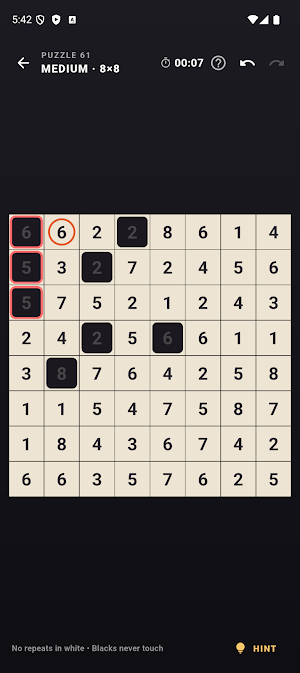 Hitori Puzzle - Number Logic Screenshot 1