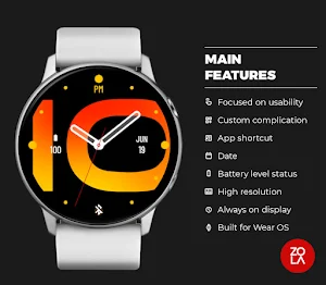 Hybrid Orange Fire Watch Face Screenshot 1