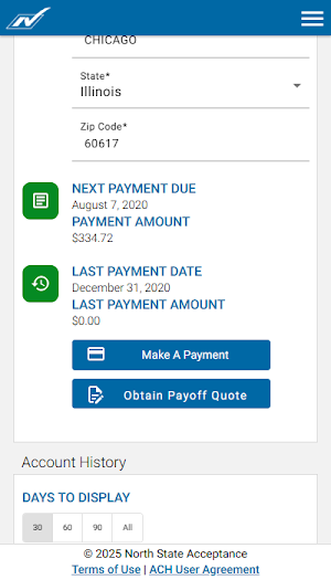 North State Acceptance Screenshot 1
