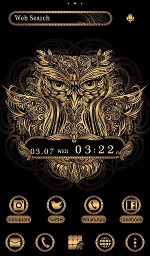 Cool Wallpaper Golden Owl Theme Screenshot 0