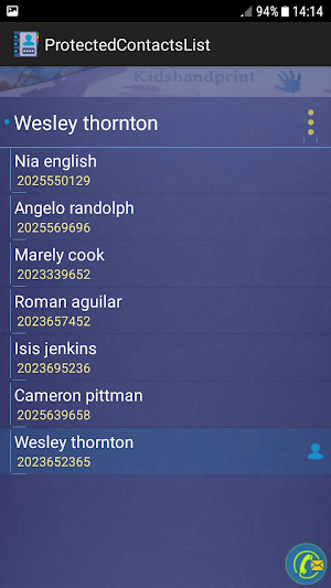 Protected contacts list Screenshot 2